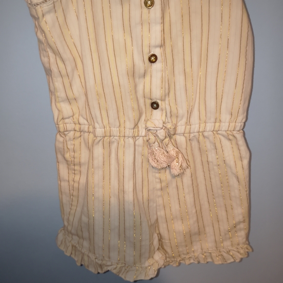 Wonder Nation Cream Striped Kids Romper - Picture 3 of 5